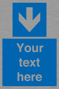 Custom Directional signage blue down arrow 